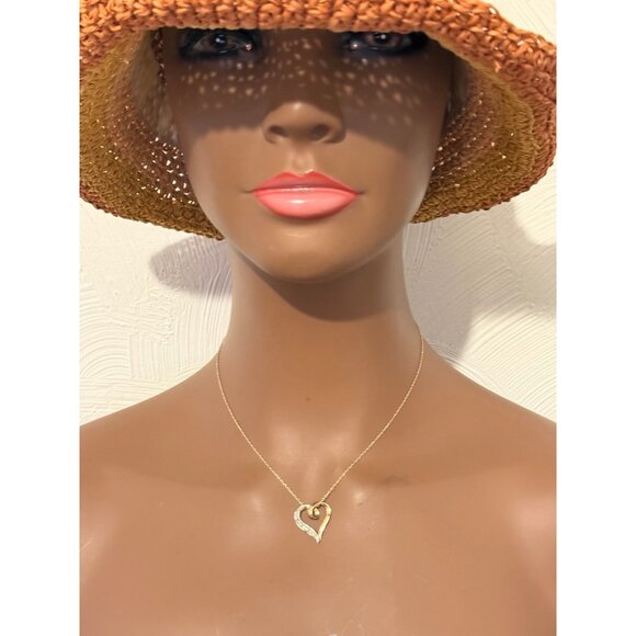 14k/10K Diamond Heart Necklace - Picture 7 of 7